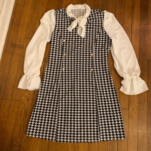 ❤️❤️Black and white tweed pattern dress💕💋